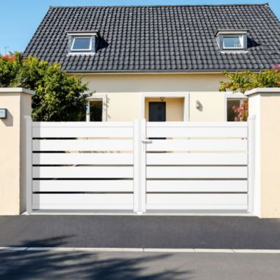Portail battant 3m VOGEL H.120cm aluminium blanc