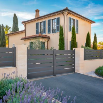Portail battant 3m VOGEL H.120cm aluminium gris