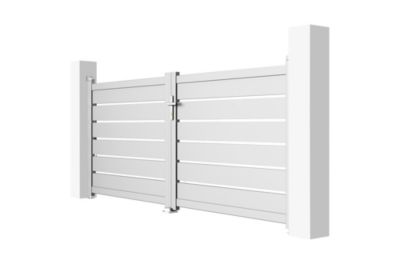 Portail battant 3m VOGEL H.120cm blanc aluminium