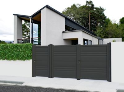 Portail battant 4ALU aluminium gris 7016 - 300 x h.161,6 cm