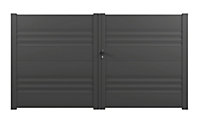 Portail battant 4ALU aluminium gris 7016 - 300 x h.161,6 cm