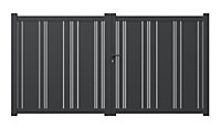 Portail battant 4ALU aluminium gris 7016 - 350 x h.160 cm
