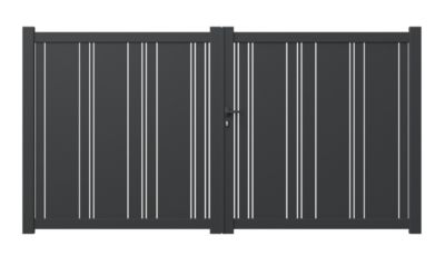 Portail battant 4ALU aluminium gris 7016 - 350 x h.160 cm