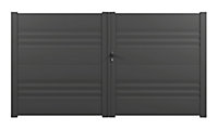 Portail battant 4ALU aluminium gris 7016 - 350 x h.161,6 cm