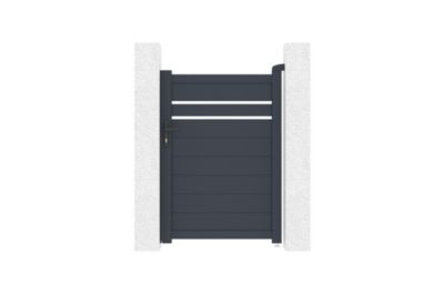 Portail battant 4m CIMONE H.140cm alu + portillon CIMONE H140 GRIS