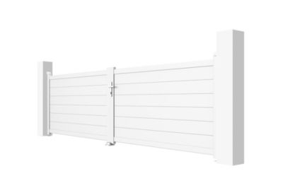 Portail battant 4m EIGER H.115cm blanc aluminium