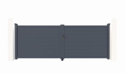 Portail battant 4m EIGER H.140cm aluminium gris