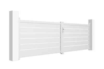 Portail battant 4m VOGEL H.120cm blanc aluminium