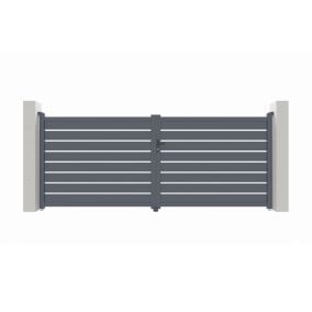 Portail battant 4m VOGEL H.160cm aluminium gris