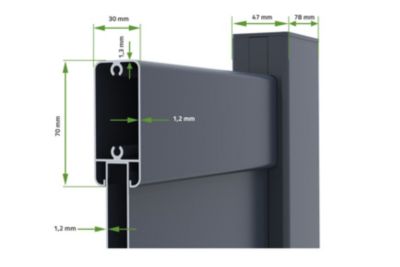 Portail battant 4m VOGEL H.160cm + Portillon 1m VOGEL H.160cm aluminium gris