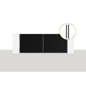 Portail battant acier 3m NALI H.120cm Noir mat + 2 poteaux acier DARIO