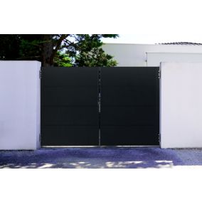 Portail battant acier 3m NALI H.200cm noir mat