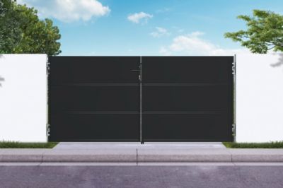 Portail battant acier noir mat 3m NALI H.140cm