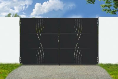 Portail battant acier noir mat 3m NALI VELETA H.180cm