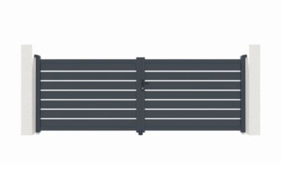 Portail battant ajustable en largeur 4m VOGEL H.140cm alu gris