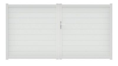 Portail battant alpes 300x160 cm Blanc 9016 Jardimat