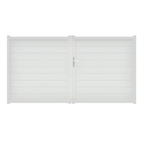 Portail battant alpes 300x160 cm Blanc 9016 Jardimat