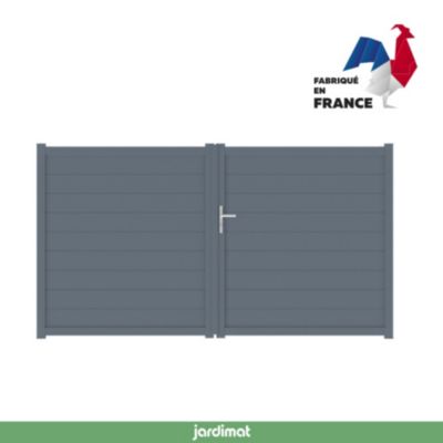 Portail battant alpes 300x160 cm Gris anthracite 7016 Jardimat