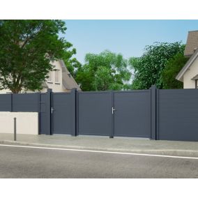 Portail battant alpes 300x160 cm Gris anthracite 7016 Jardimat