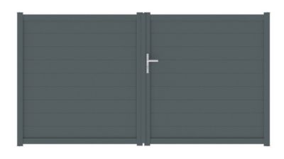 Portail battant alpes 300x160 cm Gris anthracite 7016 Jardimat