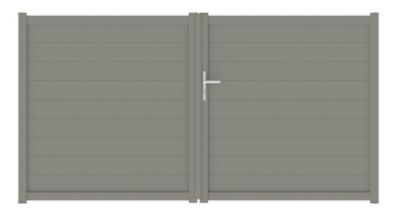 Portail battant Alpes 300x160 cm Taupe 7039 Jardimat
