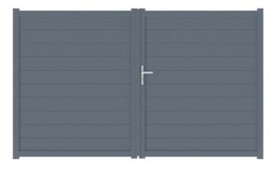 Portail battant alpes 300x171 cm Gris anthracite 7016 Jardimat