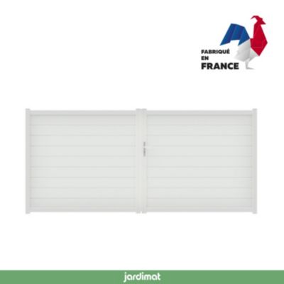 Portail battant alpes 350x160 cm Blanc 9016 Jardimat