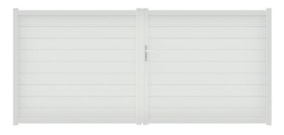 Portail battant alpes 350x160 cm Blanc 9016 Jardimat
