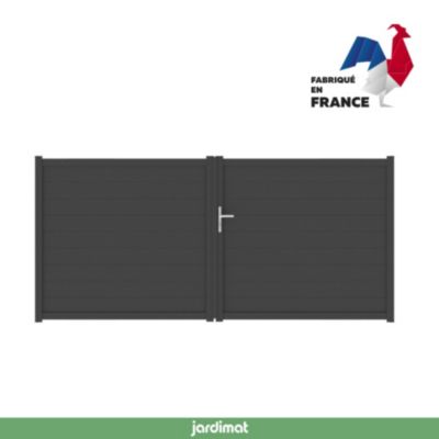 Portail battant alpes 350x160 cm Noir 9005 Jardimat