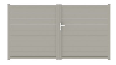 Portail battant Alpes trio 300x164,5 cm Taupe 7039 Jardimat