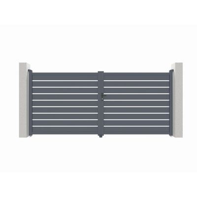 Portail battant aluminium 300x140 cm SPACE X-Metal - Anthracite, serrure incluse