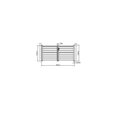 Portail battant aluminium 300x140 cm SPACE X-Metal - Anthracite, serrure incluse