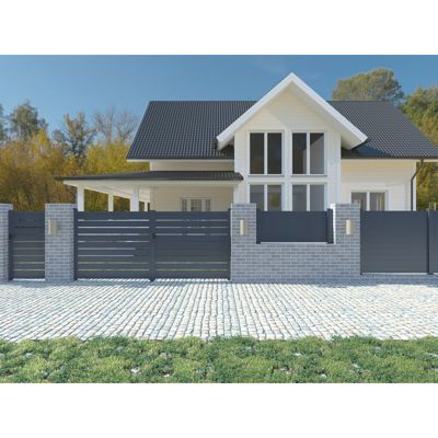Portail battant aluminium 300x140 cm SPACE X-Metal - Anthracite, serrure incluse