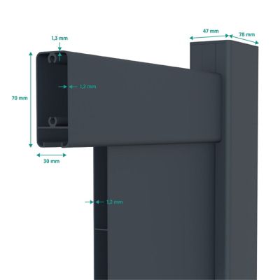 Portail battant aluminium 300x140 cm SPACE X-Metal - Anthracite, serrure incluse