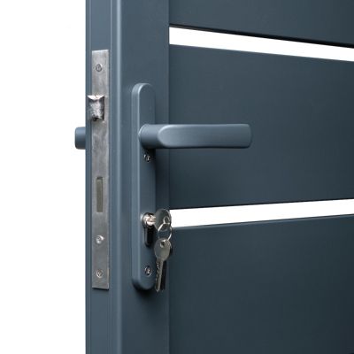 Portail battant aluminium ajouré H 1m60 x P 4m Gris 7016