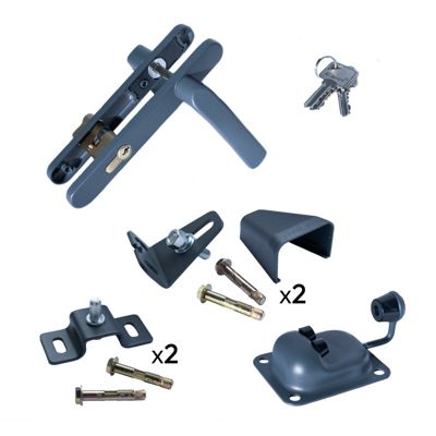 Portail battant aluminium ajouré H 1m60 x P 4m Gris 7016