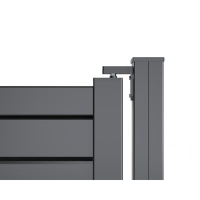 Portail battant Aluminium Persienne Largeur 4m Hauteur 1m75 Gris anthracite Prêt à poser