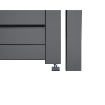Portail battant Aluminium Persienne Largeur 4m - Hauteur 1m90 Gris anthracite Prêt à poser