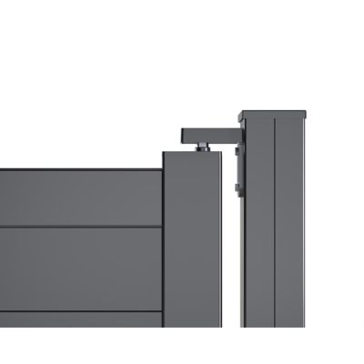 Portail battant Aluminium Plein Largeur 4m Hauteur 1m60 Gris anthracite Prêt à poser