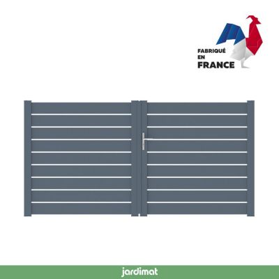 Portail battant aluminium Rioz 300X155cm Jardimat