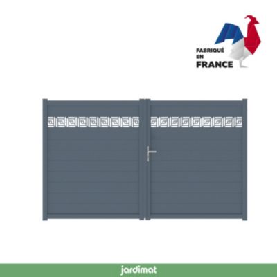 Portail battant auteuil orient 300x163,7 cm Gris anthracite 7016 Jardimat