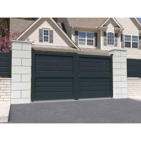 Portail battant Brise vue Gris anthracite L 4000 x H 1880 mm Motorisé
