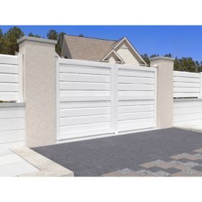 Portail battant brise-vue NAFASI 3500x1730mm (Blanc)