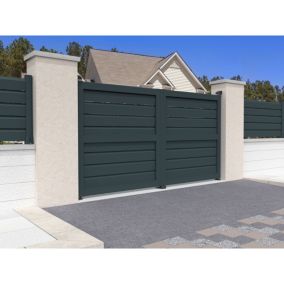 Portail battant brise-vue NAFASI 3500x1730mm (Gris anthracite)