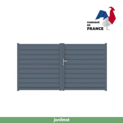 Portail battant cesson 300x160 cm Gris anthracite 7016 Jardimat