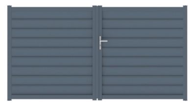 Portail battant cesson 300x160 cm Gris anthracite 7016 Jardimat