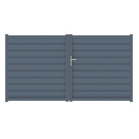 Portail battant cesson 300x160 cm Gris anthracite 7016 Jardimat