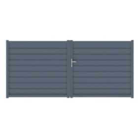 Portail battant cesson 350x160 cm Gris anthracite 7016 Jardimat