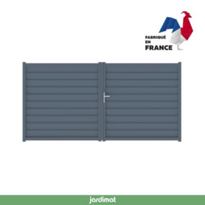 Portail battant cesson 350x176 cm Gris anthracite 7016 Jardimat