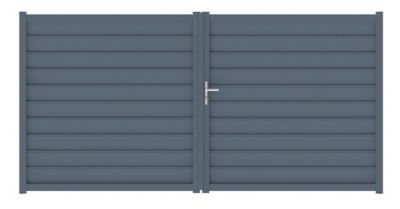 Portail battant cesson 350x176 cm Gris anthracite 7016 Jardimat